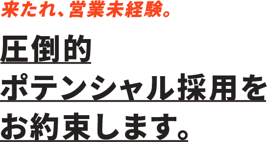 圧倒的ポテンシャル採用をお約束します。