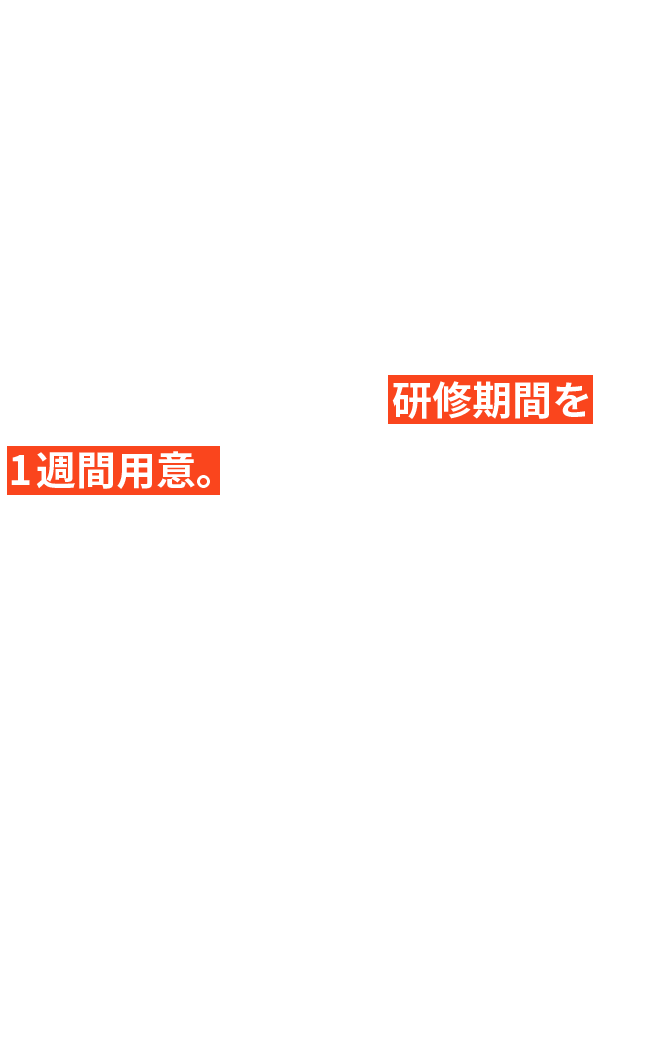 育成前提。研修充実。